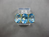 ESTATE LARGE 5.20CT AAA BLUE TOPAZ 14KT YELLOW GOLD 3D 3 STONE LOVE RING #27981