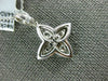 ESTATE .57CT DIAMOND 18K WHITE GOLD 3D CLASSIC 4 LEAF CLOVER FLOWER LOVE PENDANT