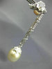 EXTRA LARGE 1.70CT DIAMOND & AAA SOUTH SEA PEARL 18K WHITE GOLD HANGING EARRINGS