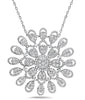 EXTRA LARGE 7.68CT DIAMOND 18KT WHITE GOLD 3D FLOWER SUNBURST FLOATING PENDANT