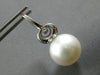 ESTATE LARGE .57CT DIAMOND & TAHITIAN PEARL 18KT WHITE GOLD LOVE KNOT HANGING EARRINGS