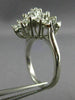 ESTATE WIDE .91CT DIAMOND 14K WHITE GOLD CLASSIC CLUSTER FLOWER LOVE RING #26380