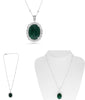 LARGE 27.33CT DIAMOND & AAA EMERALD PLATIUNM 3D OVAL ROUND & BAGGUETTE PENDANT