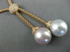 LARGE .42CT DIAMOND & WHITE PINK SOUTH SEA PEARL 18KT ROSE GOLD LARIAT NECKLACE