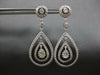 LARGE 2.30CT DIAMOND 14KT WHITE GOLD 3D PEAR SHAPE CHANDELIER HANGING EARRINGS