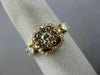 ESTATE 1CT WHITE & CHOCOLATE FANCY DIAMOND 14KT ROSE GOLD FLOWER ENGAGEMENT RING