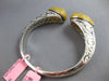 EXTRA LARGE 7.26CT WHITE & YELLOW DIAMOND 18KT WHITE GOLD CUFF BANGLE BRACELET
