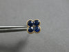 1.2CT DIAMOND & AAA SAPPHIRE 14KT YELLOW GOLD 3D INVISIBLE FLOWER STUD EARRINGS