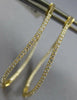 ESTATE .47CT DIAMOND 18K YELLOW GOLD INSIDE OUT OVAL SWIRL HOOP HANGING EARRINGS