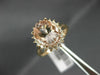 ESTATE LARGE 2.96CT DIAMOND & AAA MORGANITE 14KT ROSE GOLD OVAL ENGAGEMENT RING