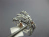 .68CT DIAMOND 14KT WHITE GOLD 3D ROUND & BAGUETTE MULTI ROW CRISS CROSS FUN RING