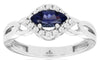 .69CT DIAMOND & AAA TANZANITE 14KT WHITE GOLD MARQUISE & ROUND FLOWER FUN RING