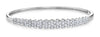2.47CT DIAMOND 18KT WHITE GOLD MULTI FLOWER SEMI ETERNITY LOVE BANGLE BRACELET