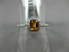 ESTATE .70CT DIAMOND & CITRINE 14KT WHITE GOLD 3D CLASSIC BEZEL ENGAGEMENT RING
