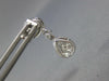 ESTATE .76CT DIAMOND 18KT WHITE GOLD 3D CLUSTER TEAR DROP ROUND HANGING EARRINGS