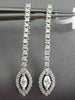 ESTATE .78CT ROUND & MARQUISE DIAMOND 18KT WHITE GOLD HALO HANGING EARRINGS VVS