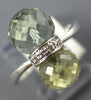 ESTATE 5.03CT DIAMOND & AAA GREEN AMETHYST 14KT WHITE GOLD 3D CLASSIC FUN RING