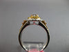 GIA 1.27CT WHITE YELLOW & PINK DIAMOND 18KT TRI COLOR GOLD HALO ENGAGEMENT RING