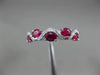 ESTATE 1.03CT DIAMOND & AAA RUBY 14KT WHITE GOLD 5 STONE ETOILE ANNIVERSARY RING