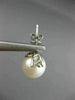 ESTATE .16CT DIAMOND & AAA SOUTH SEA PEARL 18KT WHITE GOLD FLOWER STUD EARRINGS