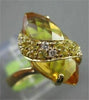 ESTATE 8.47CT CITRINE, YELLOW TOPAZ & DIAMOND 18KT YELLOW GOLD MARQUISE FUN RING