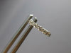 ESTATE SMALL .16CT DIAMOND 14KT WHITE GOLD 3D OVAL FUN HUGGIE HANGING EARRINGS