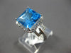 LARGE 4.24CT DIAMOND & AAA BLUE TOPAZ 14KT WHITE GOLD PRINCESS & ROUND FUN RING