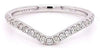ESTATE .21CT DIAMOND 18KT WHITE GOLD 3D ROUND V SHAPE WEDDING ANNIVERSARY RING
