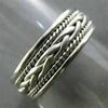 ESTATE WIDE 14KT WHITE GOLD FILIGREE ROPE DESIGN MENS WEDDING RING UNIQUE! #2439