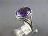 LARGE 4.79CT DIAMOND & AAA AMETHYST 14KT WHITE GOLD OVAL & ROUND HALO LOVE RING
