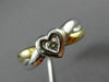 ESTATE .06CT DIAMOND 14KT WHITE & YELLOW GOLD 3D SOLITAIRE HEART FUN RING #15388