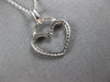 ESTATE .10CT DIAMOND 14KT WHITE GOLD 3D CLASSIC OPEN HEART LOVE FLOATING PENDANT