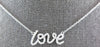 ESTATE LONG .16CT DIAMOND 18KT WHITE GOLD 3D CLASSIC LOVE SCRIPT FUN NECKLACE