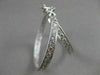 ESTATE 3.50CT DIAMOND HOOP INSIDE OUT 18K WHITE GOLD 33MM FILIGRE EARRINGS 20167