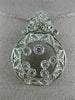 ANTIQUE LARGE .45CT DIAMOND 14KT WHITE GOLD 3D FILIGREE FLOATING PENDANT #20363