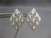 LARGE 2.24CT DIAMOND 18K WHITE GOLD MULTI LEAF FLORAL LEVERBACK HANGING EARRINGS