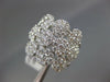 ESTATE LARGE 2.05CT DIAMOND 18K WHITE GOLD 3D MULTI FLOWER CLUSTER COCKTAIL RING