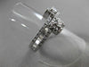 ANTIQUE WIDE .60CT ROUND DIAMOND 14KT WHITE GOLD SQUARE DOUBLE HALO RING #19430