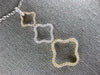 ESTATE LARGE .71CT DIAMOND 18K TRI COLOR GOLD 4 LEAF CLOVER JOURNEY LOVE PENDANT