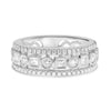.65CT DIAMOND 14K WHITE GOLD ROUND & PRINCESS FILIGREE ETERNITY ANNIVERSARY RING