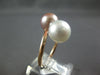 ESTATE AAA WHITE & PINK SOUTH SEA PEARL 14KT ROSE GOLD 3D CRISS CROSS LOVE RING