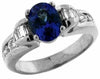 ESTATE 3CT DIAMOND & AAA TANZANITE 14KT WHITE GOLD CLASSIC OVAL ENGAGEMENT RING