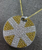 3.52CT DIAMOND & AAA YELLOW SAPPHIRE 18KT WHITE GOLD CIRCULAR STAR FUN PENDANT