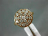 ESTATE WIDE 1.0CT ROUND DIAMOND 14K ROSE GOLD 3D CLASSIC FLOWER CLUSTER FUN RING