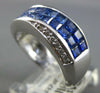 WIDE 2.72CT DIAMOND & AAA RAINBOW SAPPHIRE 14K WHITE GOLD CRISS CROSS LOVE RING