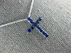 ESTATE SMALL .49CT AAA SAPPHIRE 18KT WHITE GOLD 3D CLASSIC CROSS PENDANT