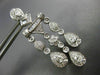 ESTATE LARGE 2.60CT DIAMOND 14K WHITE GOLD TEAR DROP CHANDELIER HANGING EARRINGS