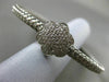 ESTATE .50CT DIAMOND 14KT WHITE GOLD 3D FLOWER MESH FLEXIBLE BANGLE BRACELET