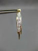 ESTATE .24CT DIAMOND 14K 2 TONE GOLD 3D TRIPLE HOOP OVAL HANGING EARRINGS #27157
