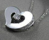 ESTATE 0.35CT DIAMOND 14KT WHITE GOLD SOLITAIRE HEART PENDANT & CHAIN #6921